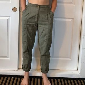 Olive green high waisted pants